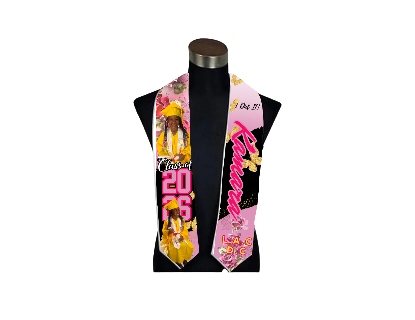 Custom Photo Graduation Stoles | Class of 2026 Senior Stole | Personalized Grad Stole