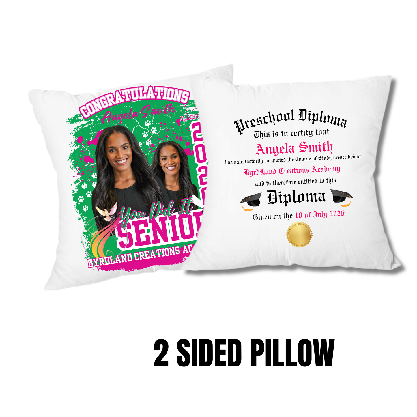 Double-Sided Graduation Pillowcase