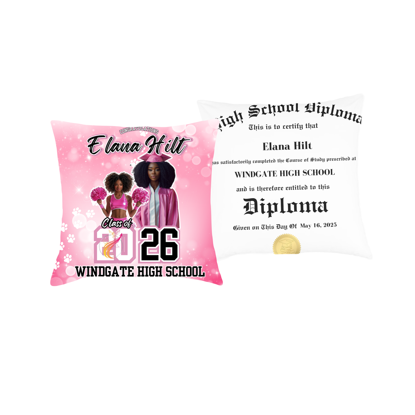 Double-Sided Graduation Pillowcase