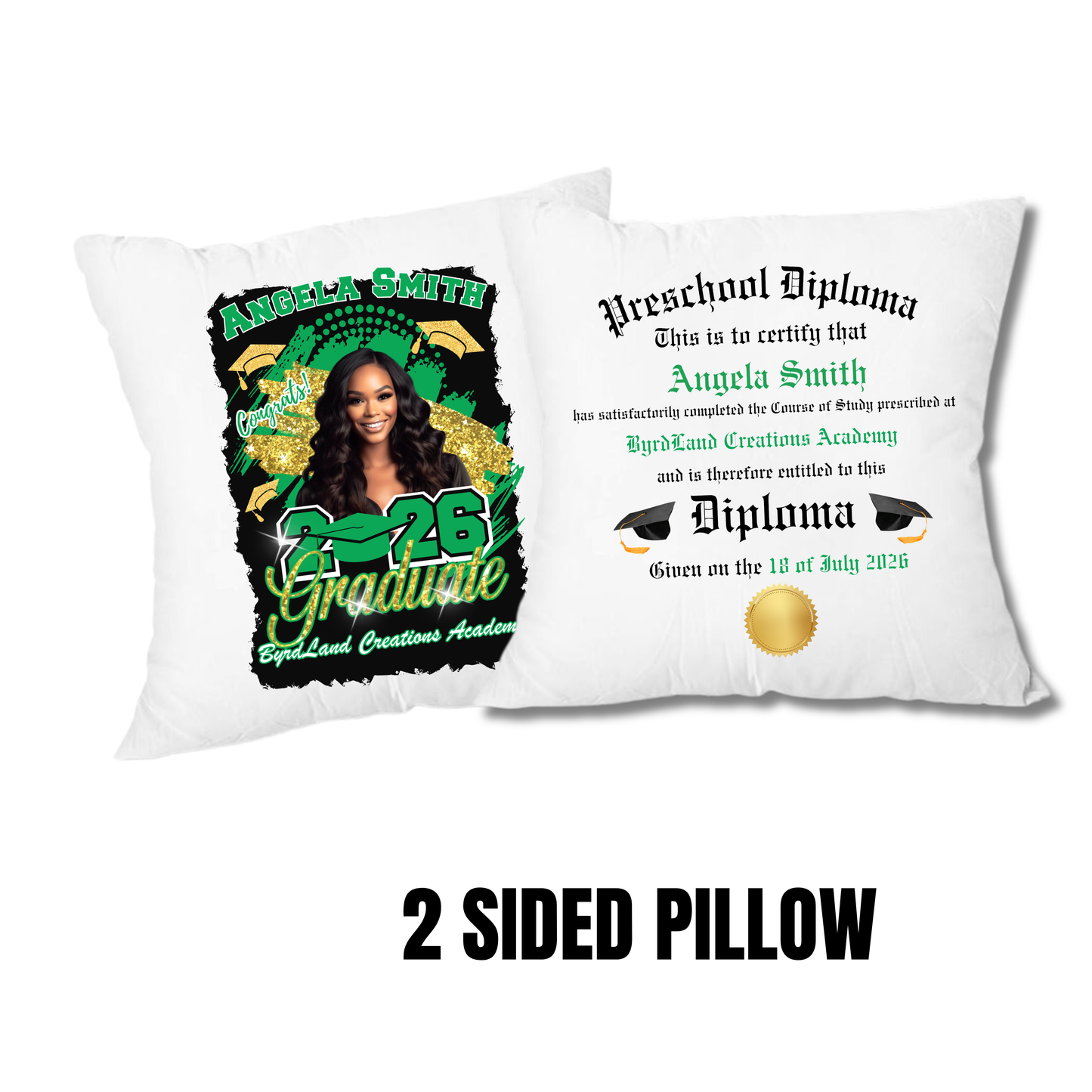Double-Sided Graduation Pillowcase