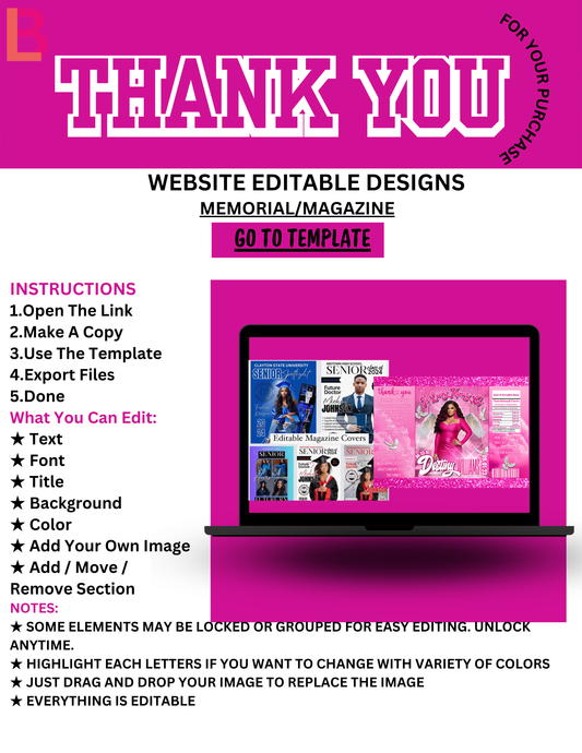 Editable Memorial and Magazine Bundle