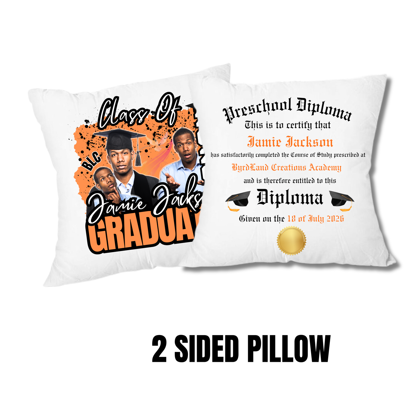 Double-Sided Graduation Pillowcase