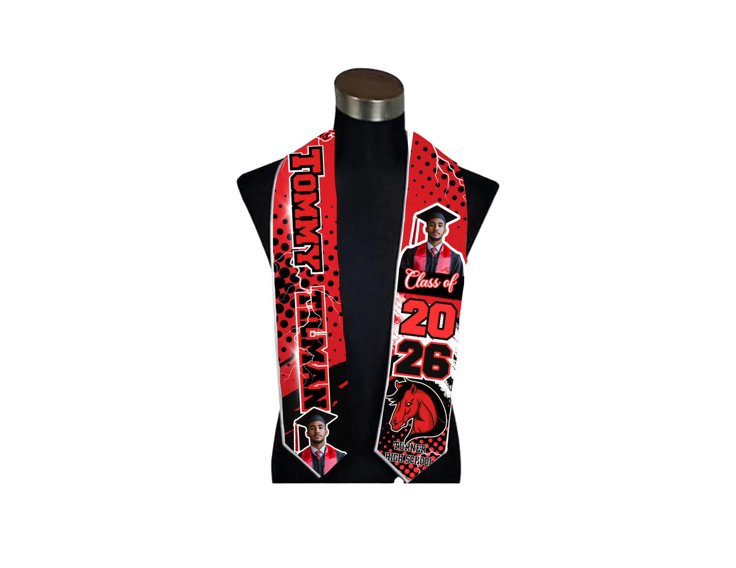 Custom Photo Graduation Stoles | Class of 2026 Senior Stole | Personalized Grad Stole