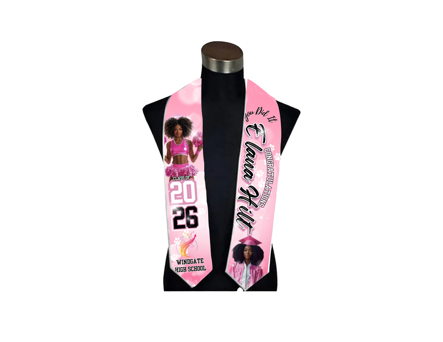Custom Photo Graduation Stoles | Class of 2026 Senior Stole | Personalized Grad Stole