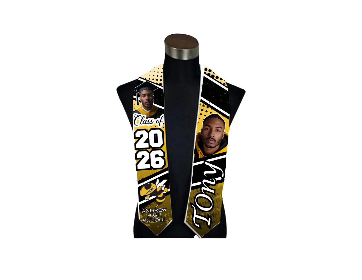 Custom Photo Graduation Stoles | Class of 2026 Senior Stole | Personalized Grad Stole