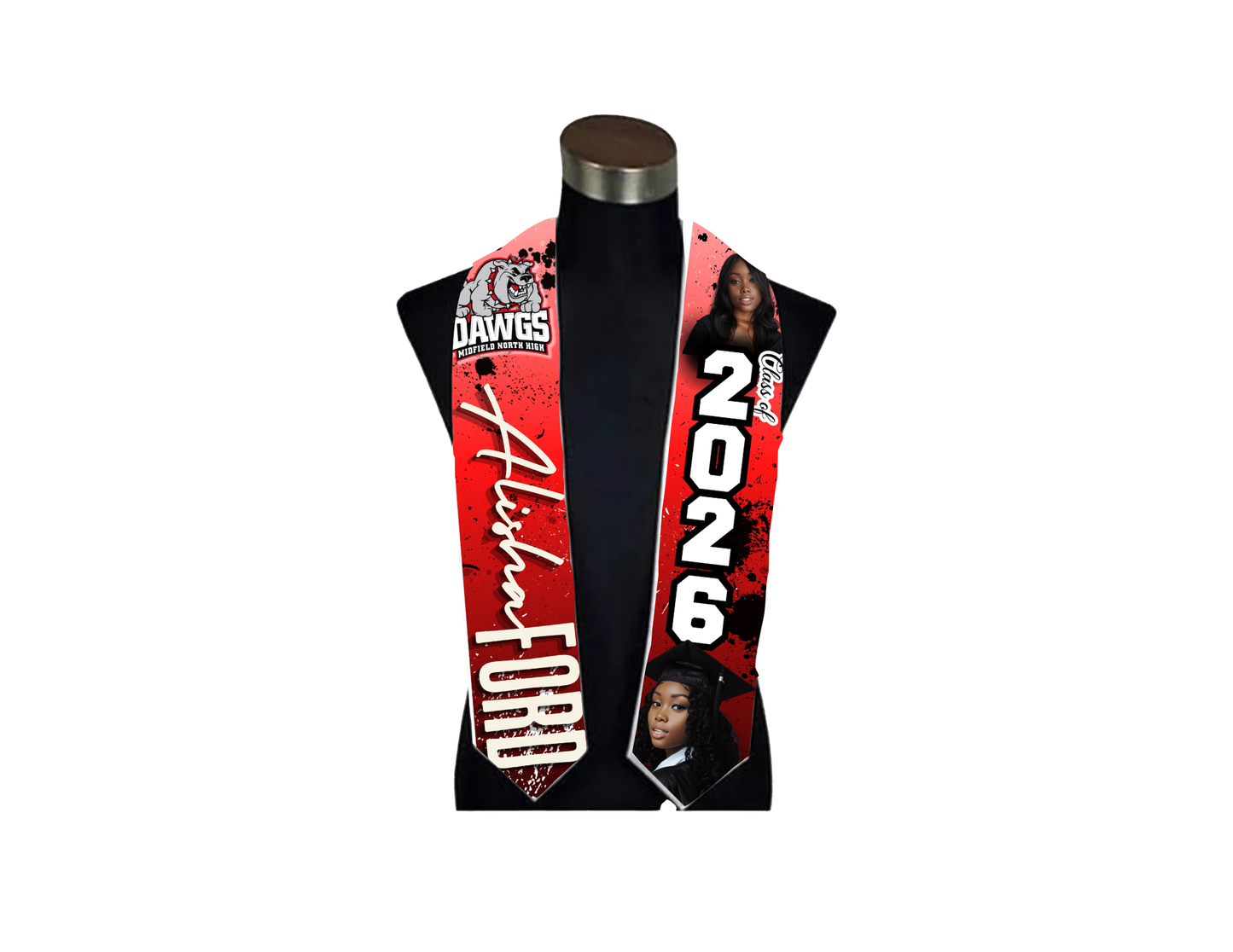 Custom Photo Graduation Stoles | Class of 2026 Senior Stole | Personalized Grad Stole
