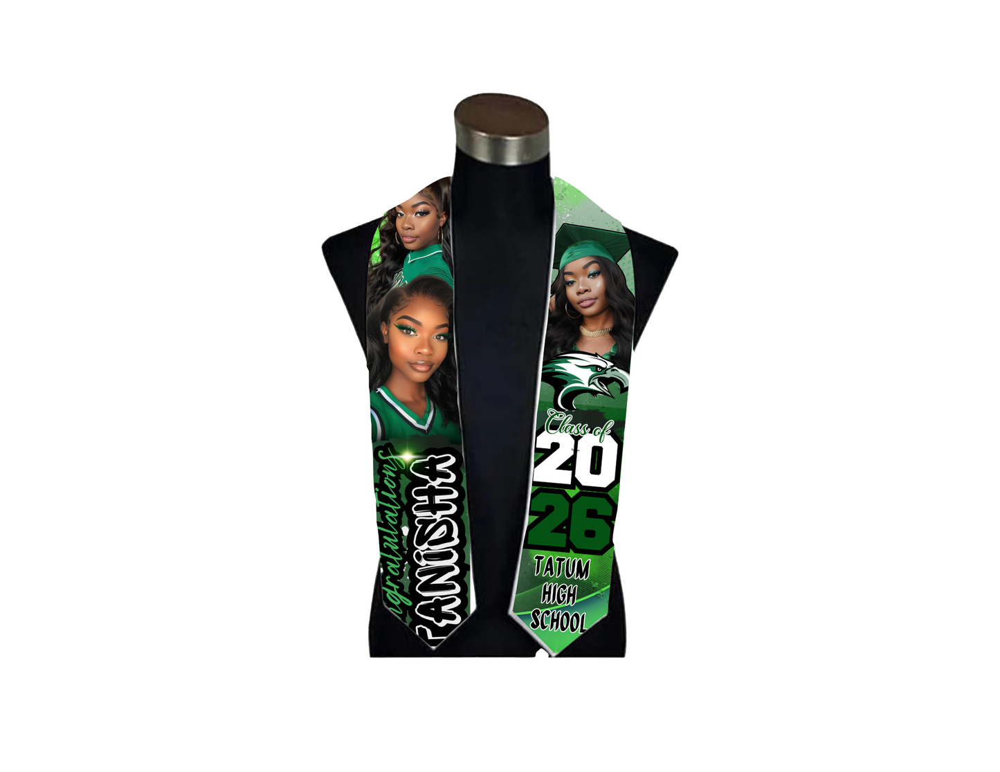 Custom Photo Graduation Stoles | Class of 2026 Senior Stole | Personalized Grad Stole