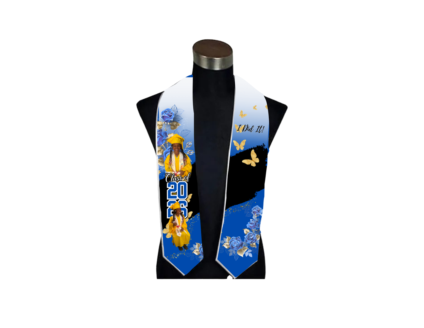Custom Photo Graduation Stoles | Class of 2026 Senior Stole | Personalized Grad Stole